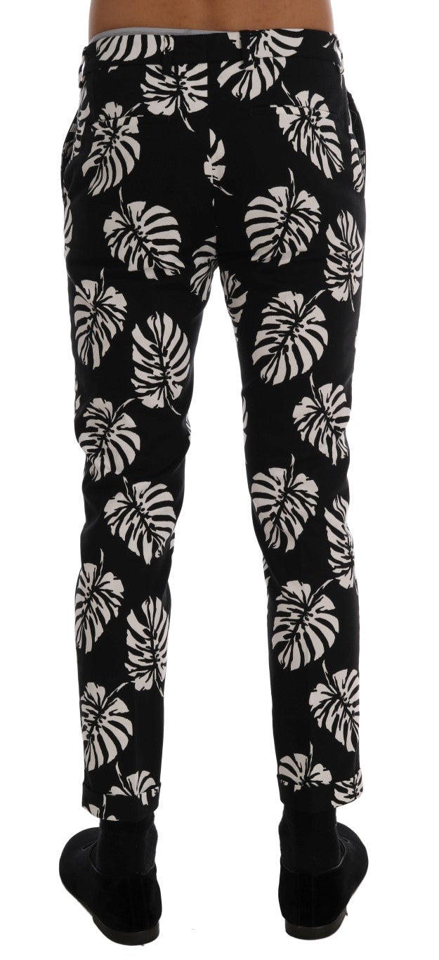 Παντελόνι Dolce &amp; Gabbana Slim Fit Leaf Print Ankle Pants