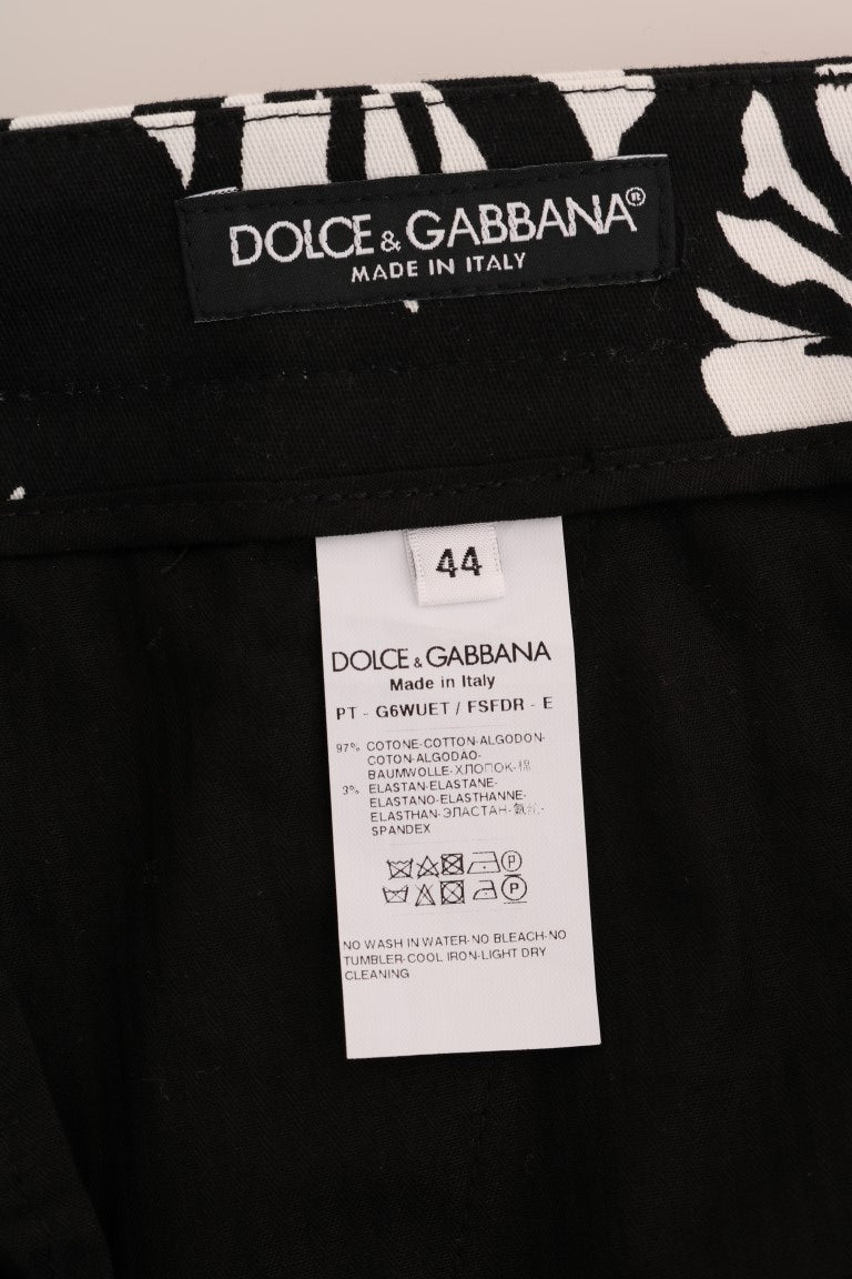 Παντελόνι Dolce &amp; Gabbana Slim Fit Leaf Print Ankle Pants