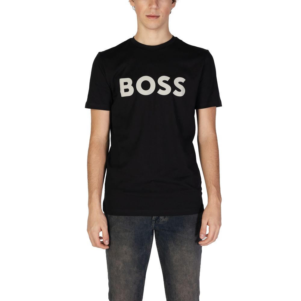 Hugo Boss Μαύρο Βαμβακερό T-Shirt