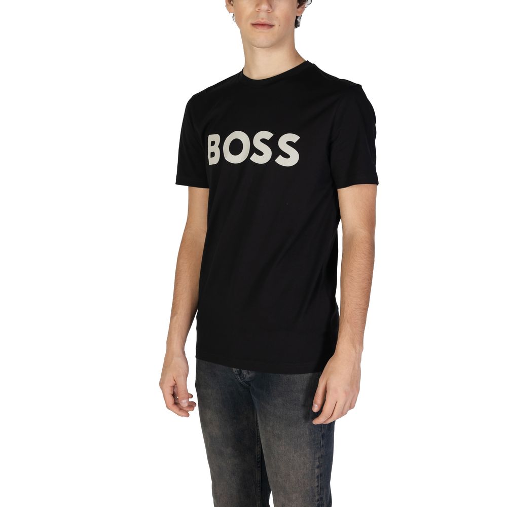 Hugo Boss Μαύρο Βαμβακερό T-Shirt