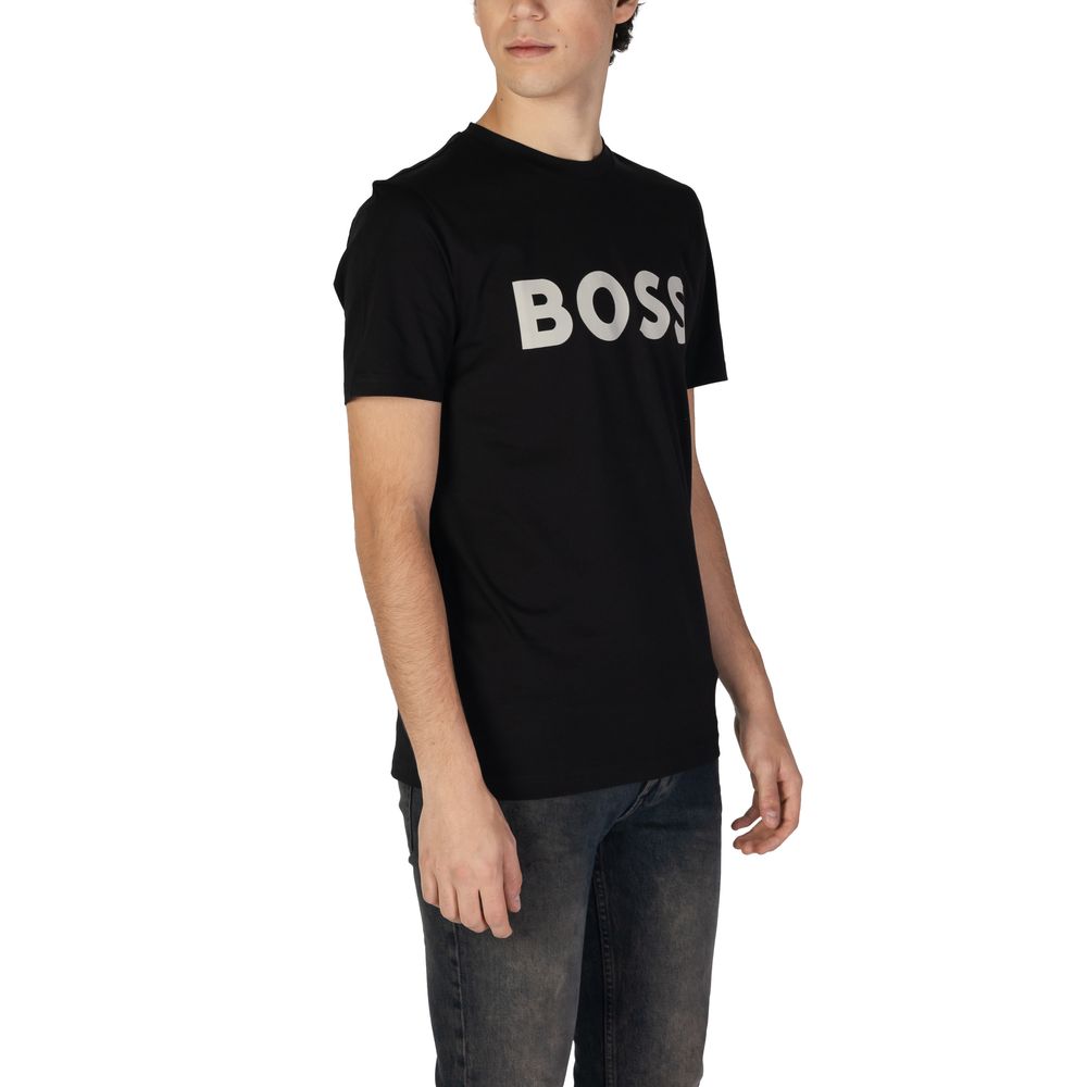 Hugo Boss Μαύρο Βαμβακερό T-Shirt