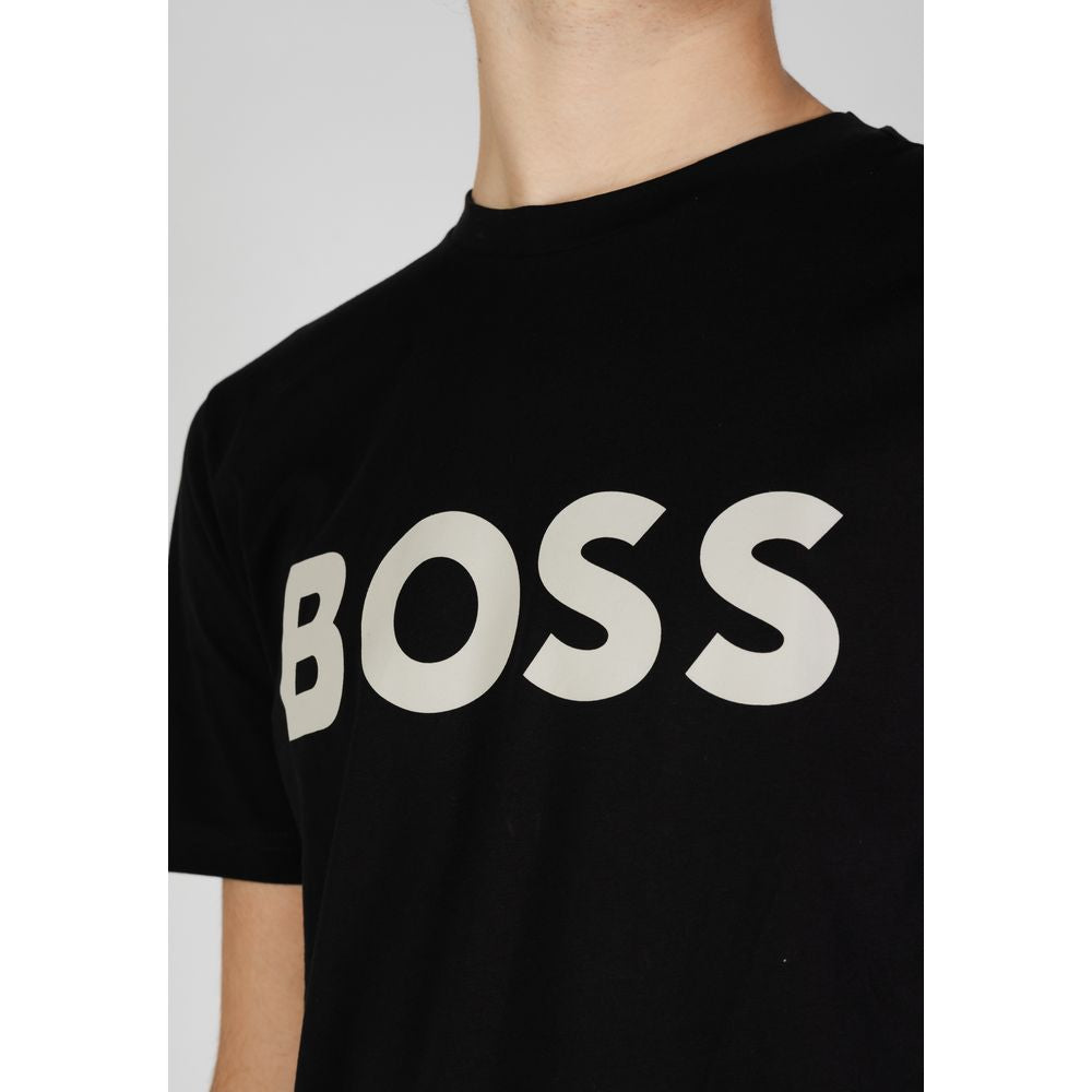 Hugo Boss Μαύρο Βαμβακερό T-Shirt