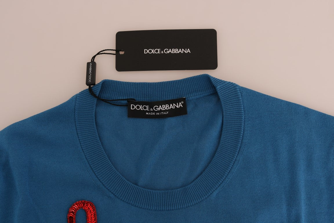 Πουλόβερ Κάπρι με μπλε μεταξωτό πουλόβερ Dolce &amp; Gabbana