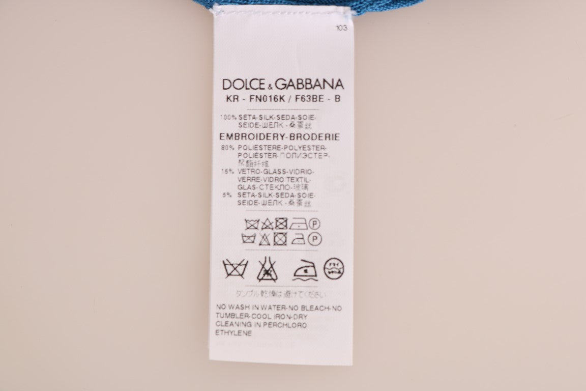 Πουλόβερ Κάπρι με μπλε μεταξωτό πουλόβερ Dolce &amp; Gabbana