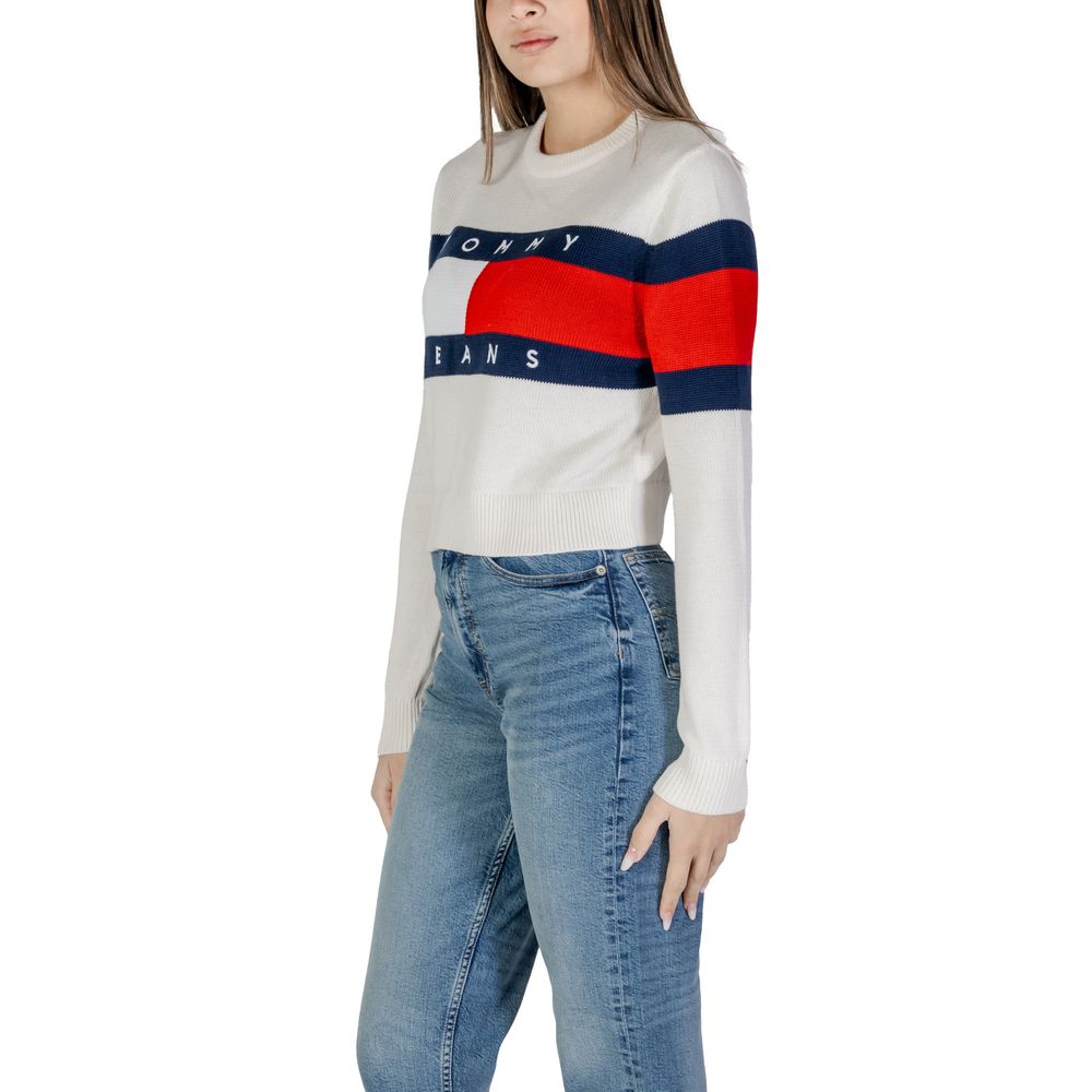 Tommy Hilfiger Jeans Λευκά Ριγενερατωμένα Μπλουζάκια & T-Shirt