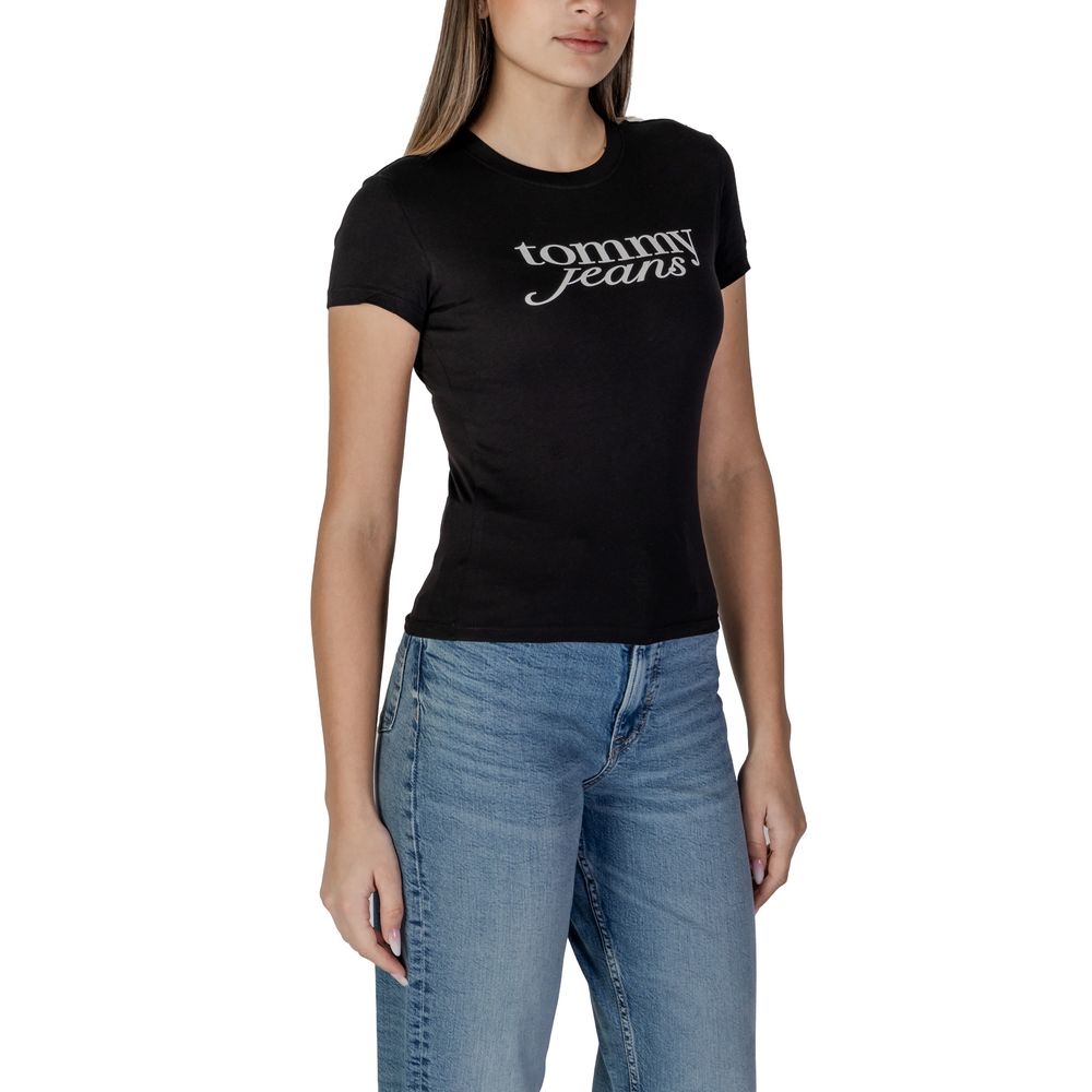 Tommy Hilfiger Jeans Μαύρο Cotton Rigenerato Tops T-Shirt