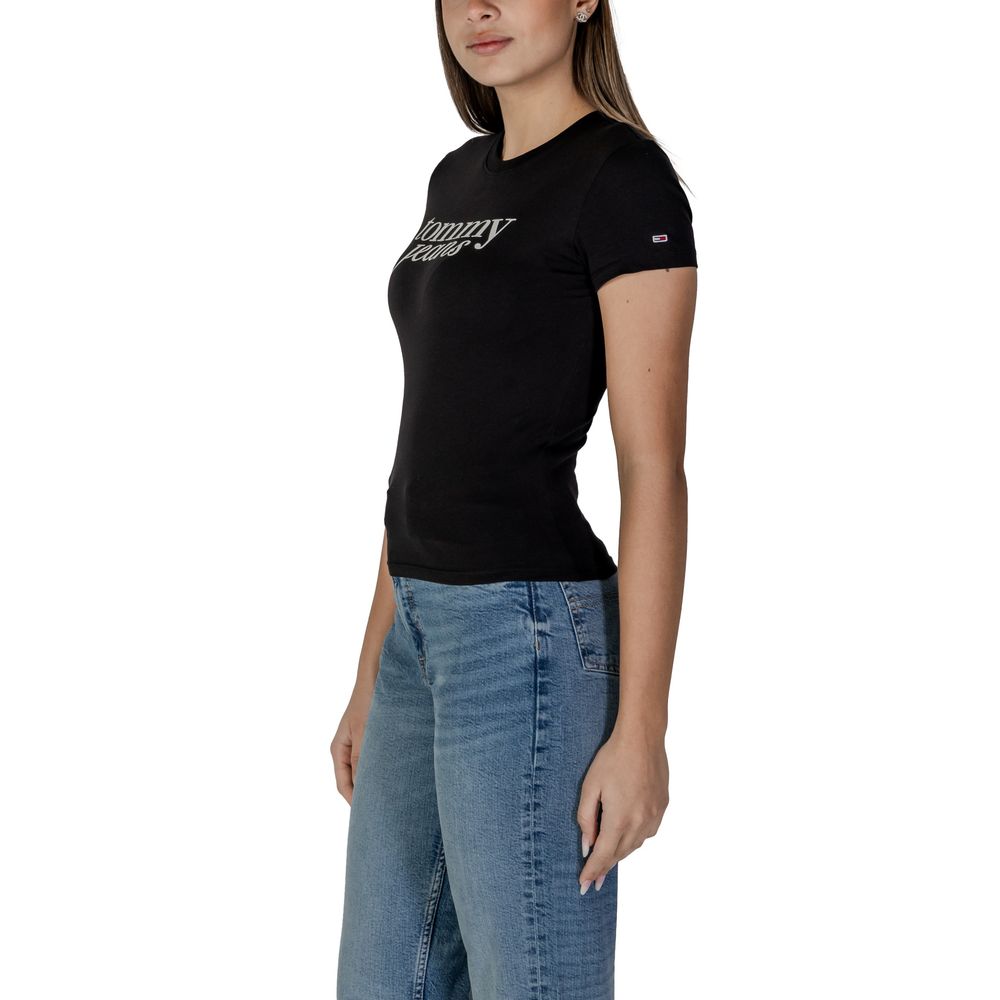 Tommy Hilfiger Jeans Μαύρο Cotton Rigenerato Tops T-Shirt