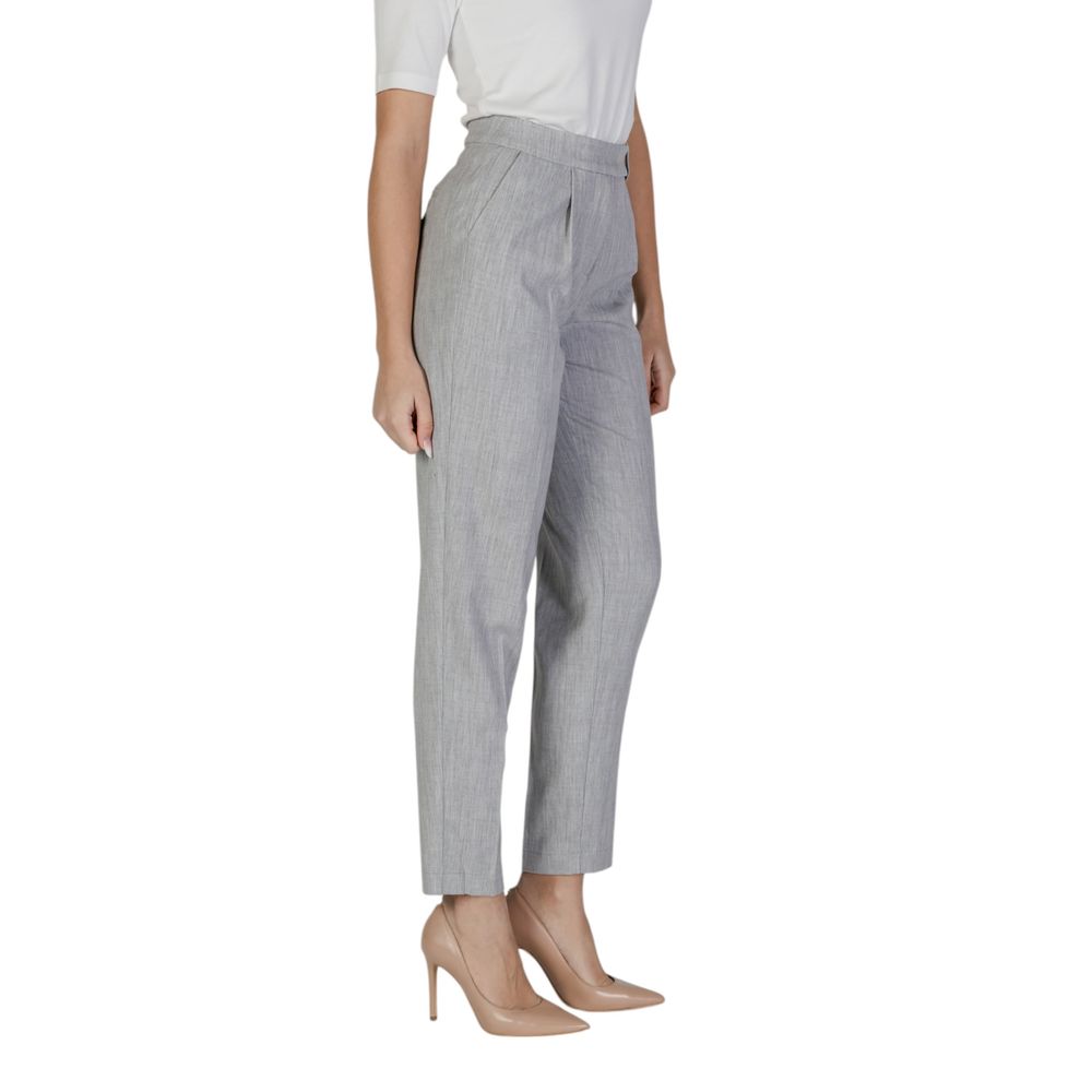 Vila Clothes Gray Recycled Polyester Jeans & Pant