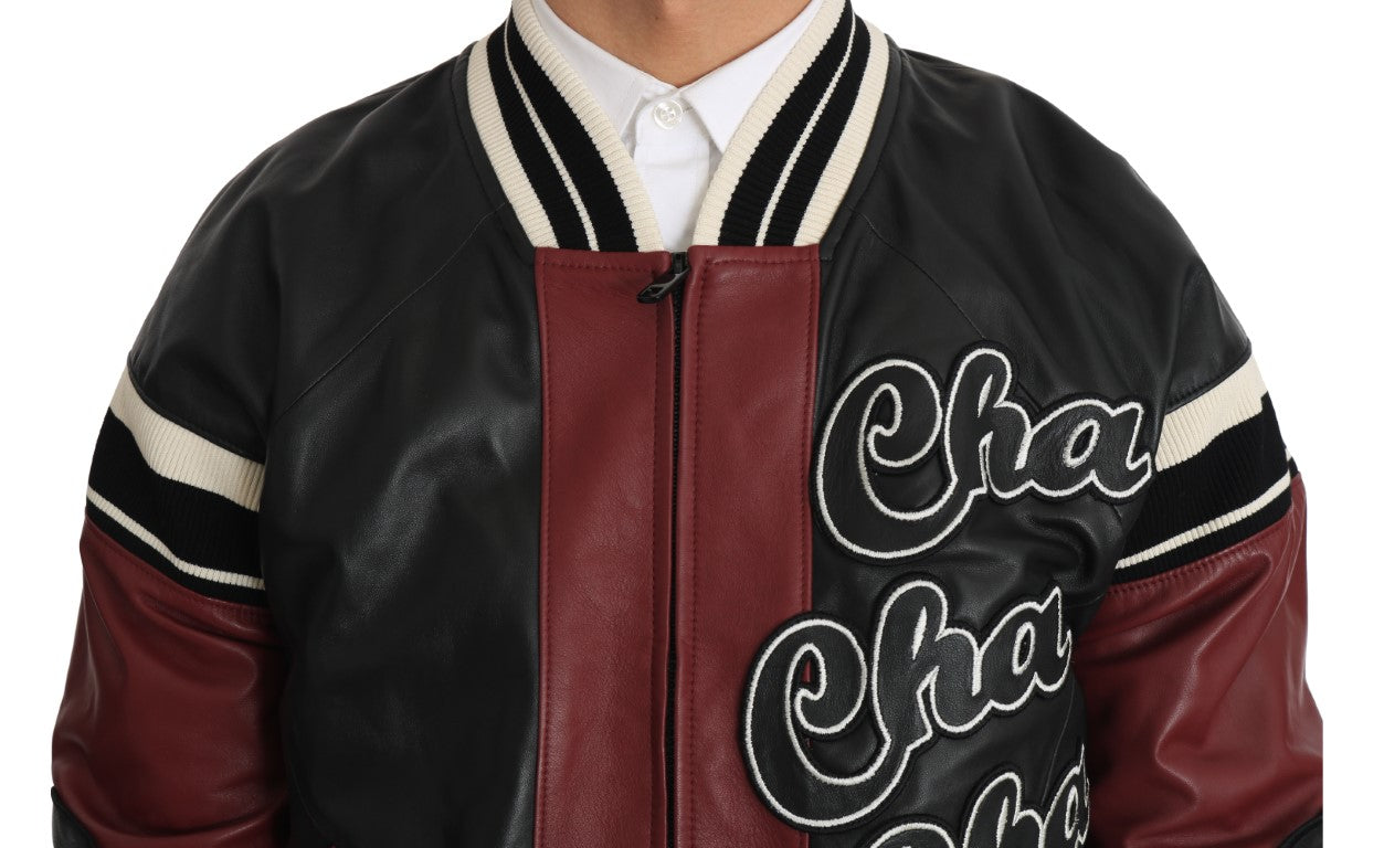 Dolce &amp; Gabbana Exquisite Sheepskin Leather Bomber Jacket