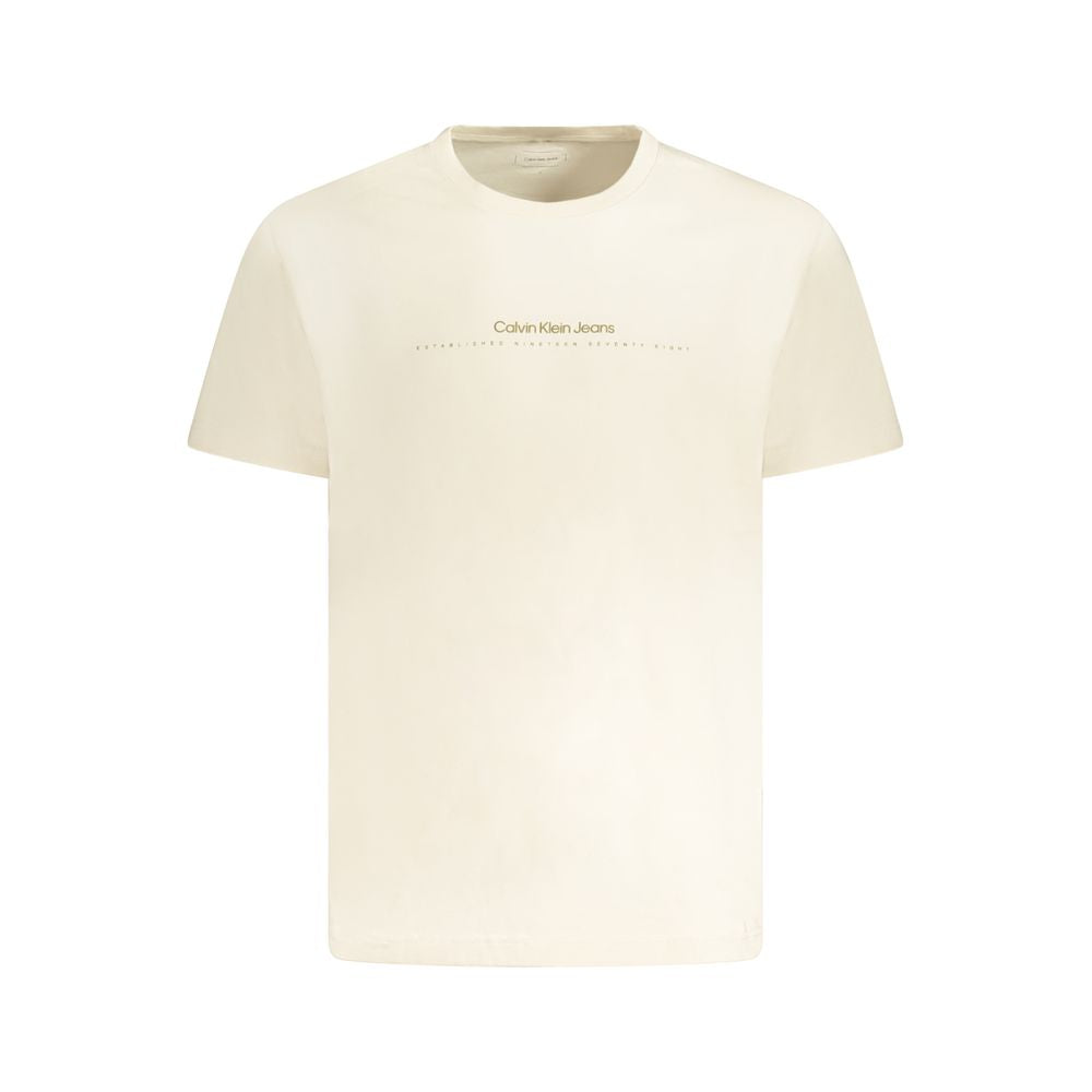 Calvin Klein Beige Cotton Men T-Shirt