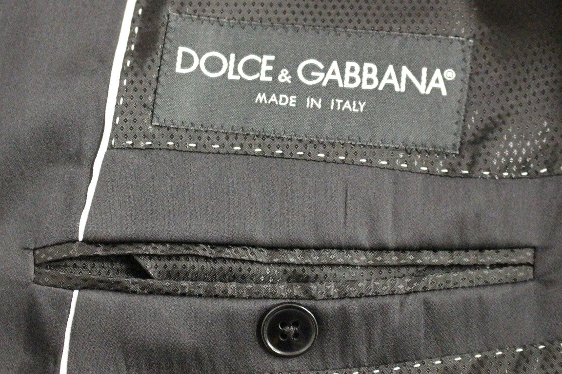 Κομψή φόρμα από μαλλί-μετάξι με μαύρη ριγέ Dolce &amp; Gabbana