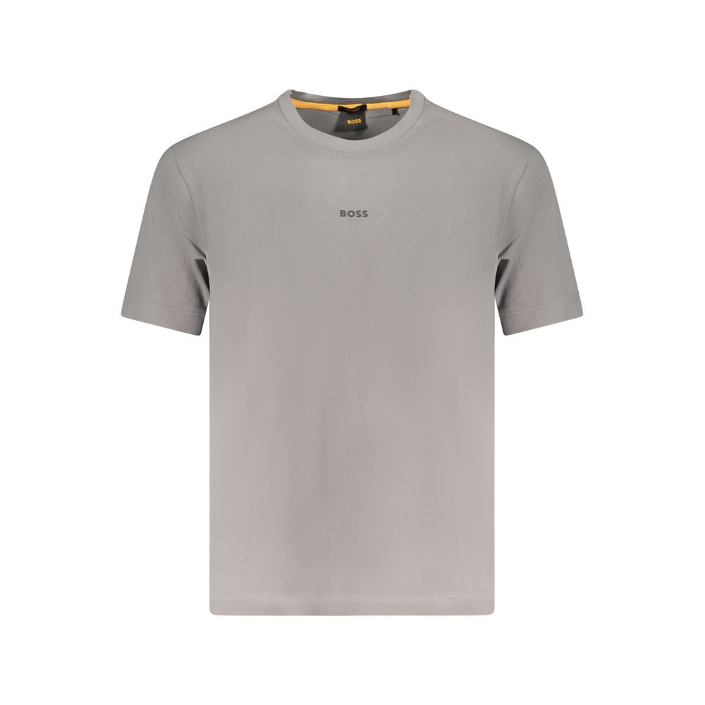 Hugo Boss Gray Cotton Men T-Shirt