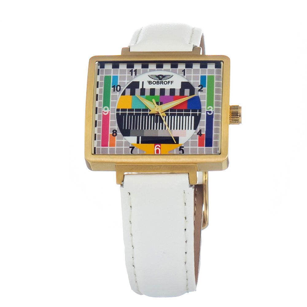 Bobroff White Leather Watch