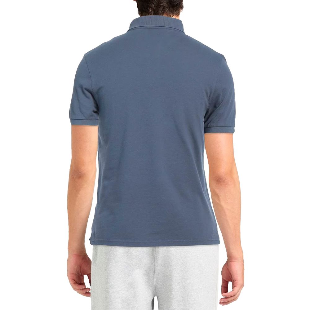 Alpha Studio Blue Cotton Polo Shirt