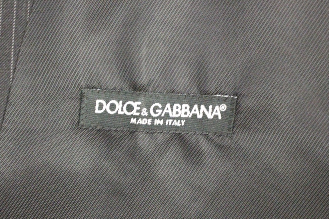 Κομψό γκρι ριγέ γιλέκο Dolce &amp; Gabbana