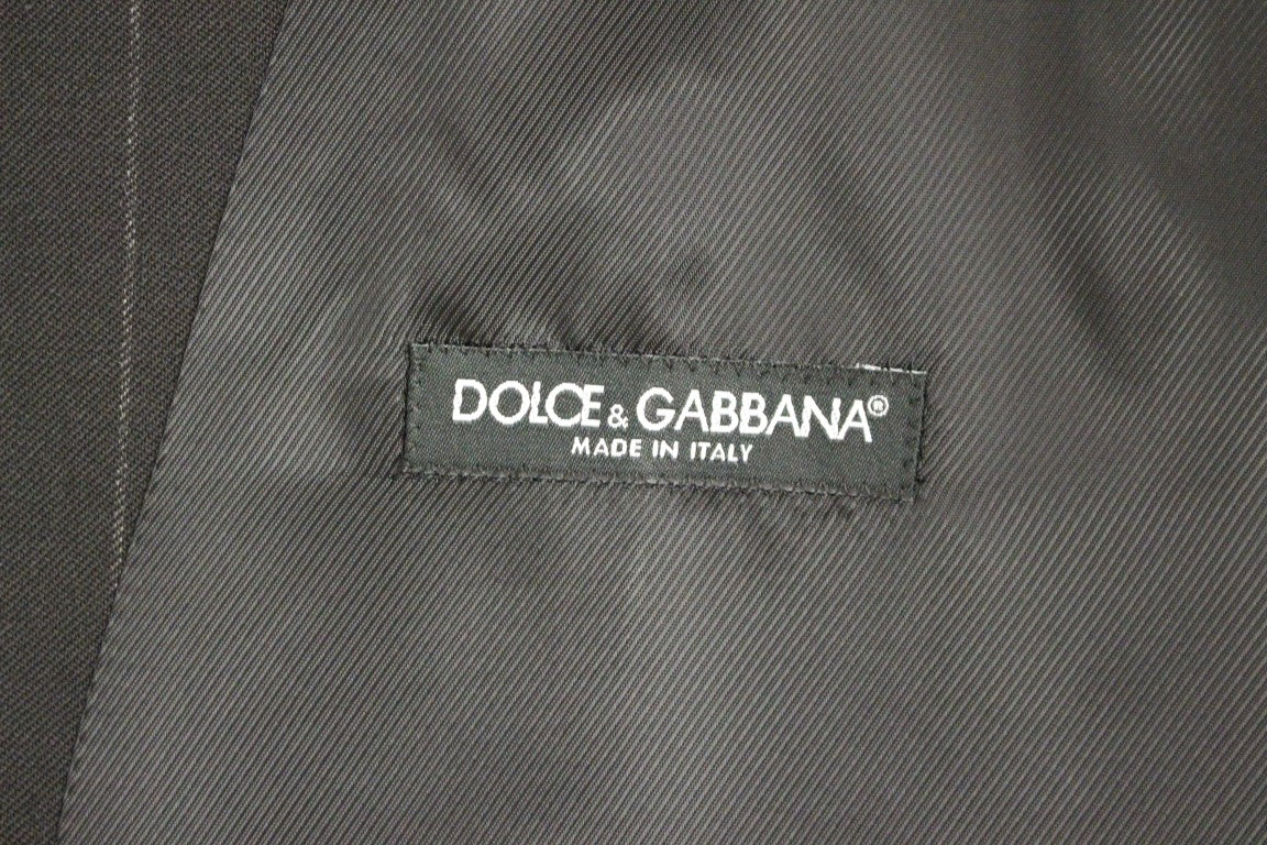 Κομψό μαύρο ριγέ μάλλινο γιλέκο Dolce &amp; Gabbana