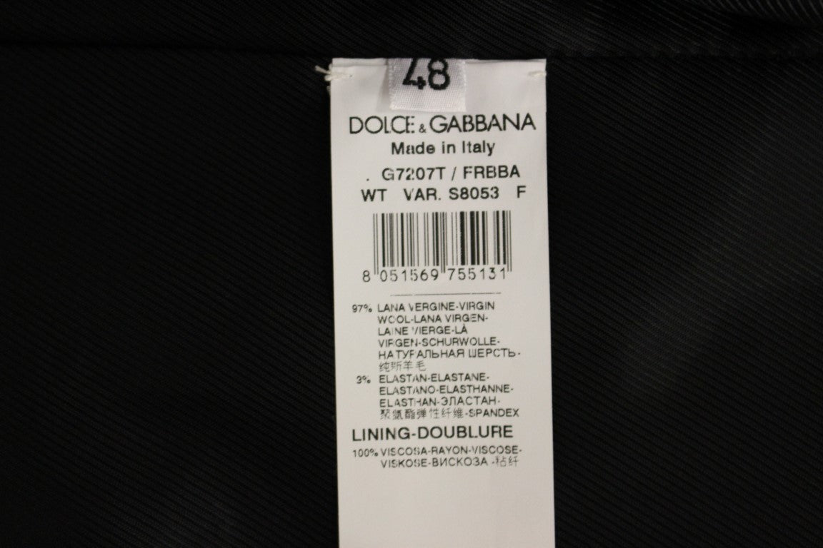 Κομψό μαύρο ριγέ μάλλινο γιλέκο Dolce &amp; Gabbana