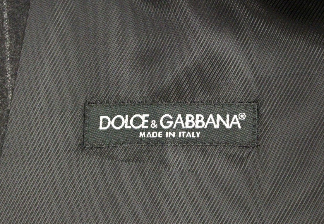 Dolce &amp; Gabbana Κομψό γκρι ριγέ μάλλινο γιλέκο