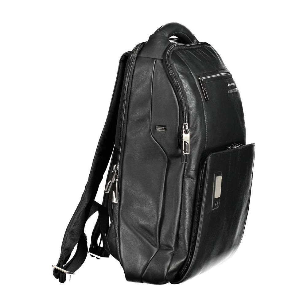 Piquadro Black Leather Men Backpack