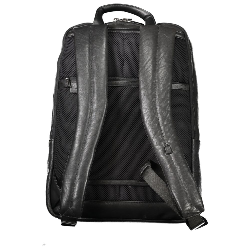 Piquadro Black Leather Men Backpack