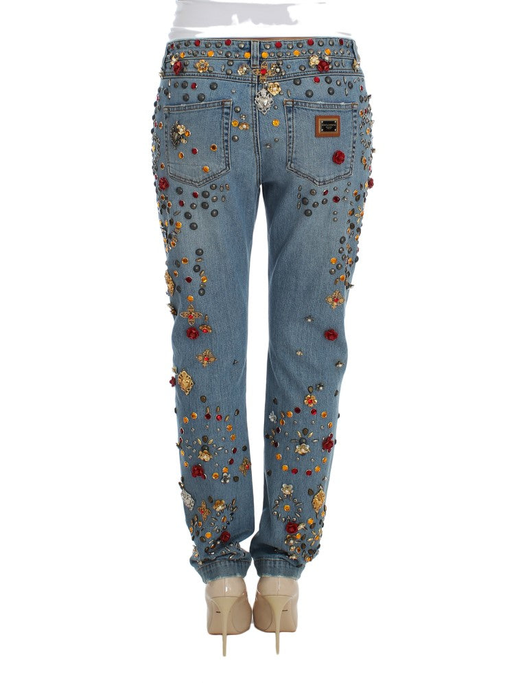 Οι Dolce &amp; Gabbana Enchanted Sicily Crystal Heart Boyfriend Jeans