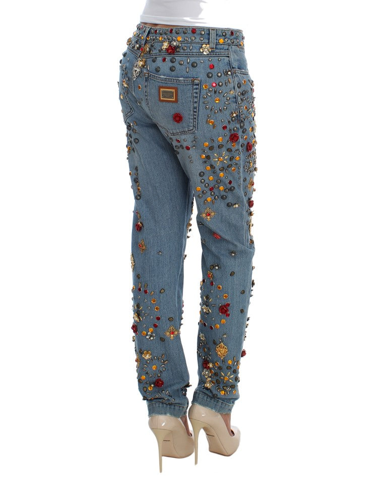 Οι Dolce &amp; Gabbana Enchanted Sicily Crystal Heart Boyfriend Jeans