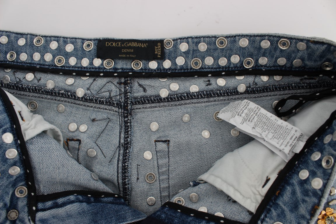 Οι Dolce &amp; Gabbana Enchanted Sicily Crystal Heart Boyfriend Jeans