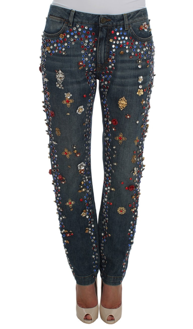 Οι Dolce &amp; Gabbana Enchanted Sicily Crystal Heart Boyfriend Jeans