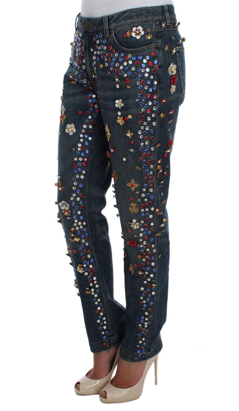 Οι Dolce &amp; Gabbana Enchanted Sicily Crystal Heart Boyfriend Jeans