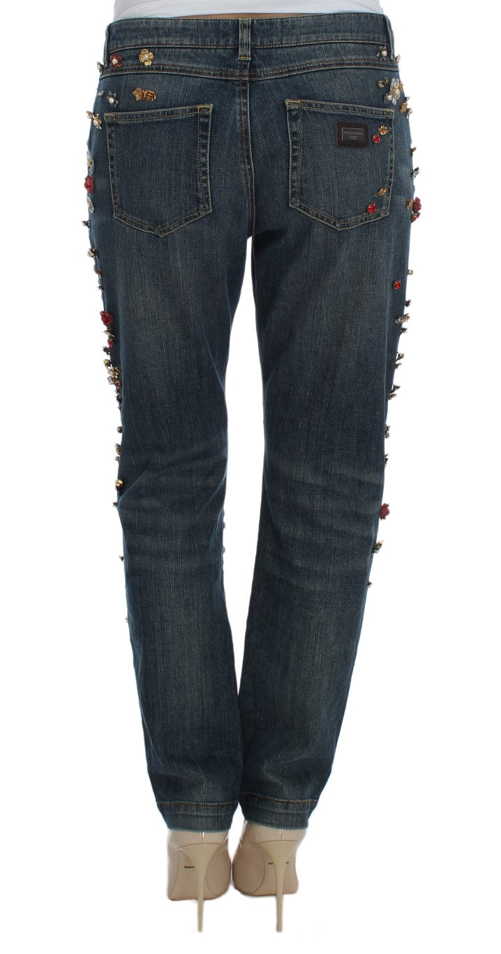 Οι Dolce &amp; Gabbana Enchanted Sicily Crystal Heart Boyfriend Jeans