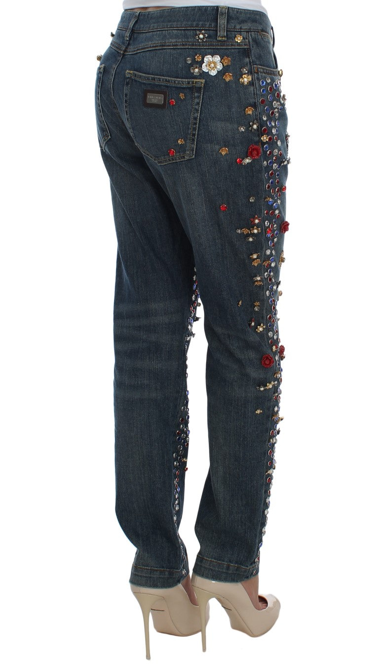 Οι Dolce &amp; Gabbana Enchanted Sicily Crystal Heart Boyfriend Jeans