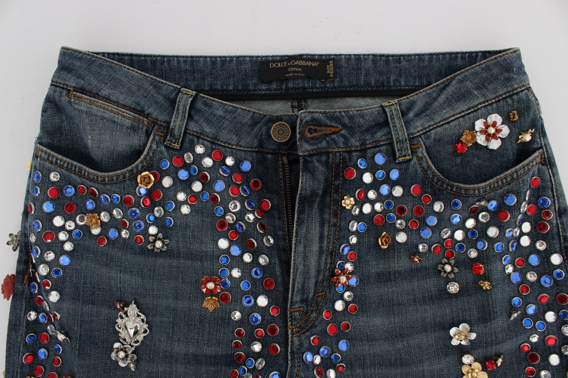 Οι Dolce &amp; Gabbana Enchanted Sicily Crystal Heart Boyfriend Jeans