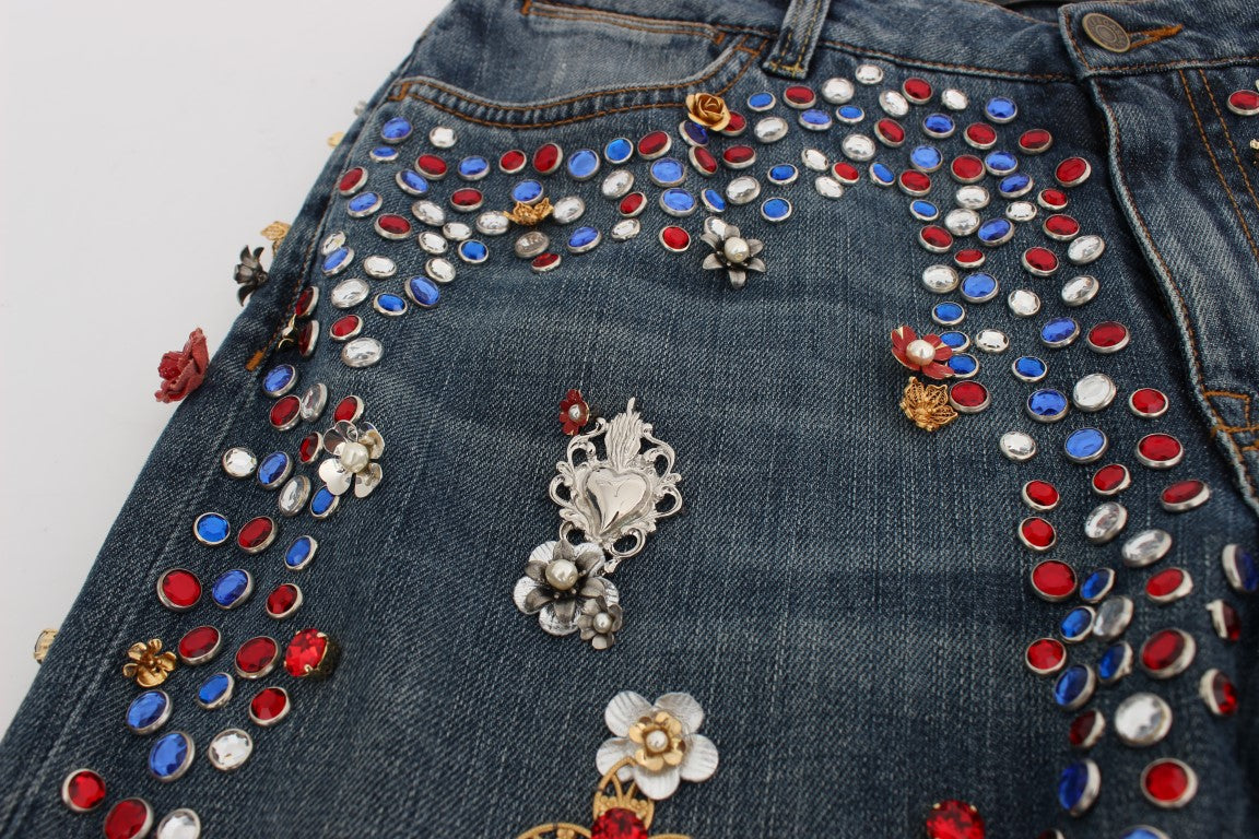 Οι Dolce &amp; Gabbana Enchanted Sicily Crystal Heart Boyfriend Jeans