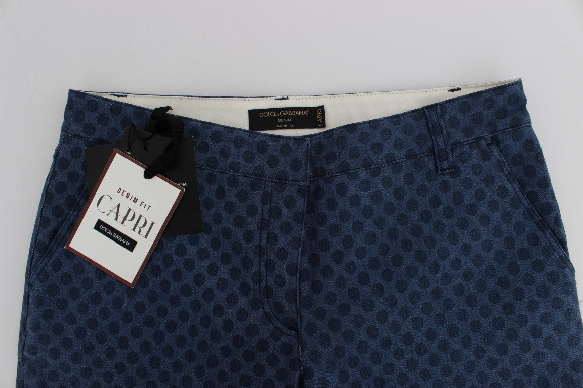 Dolce &amp; Gabbana Polka Dotted Capri Stretch Jeans