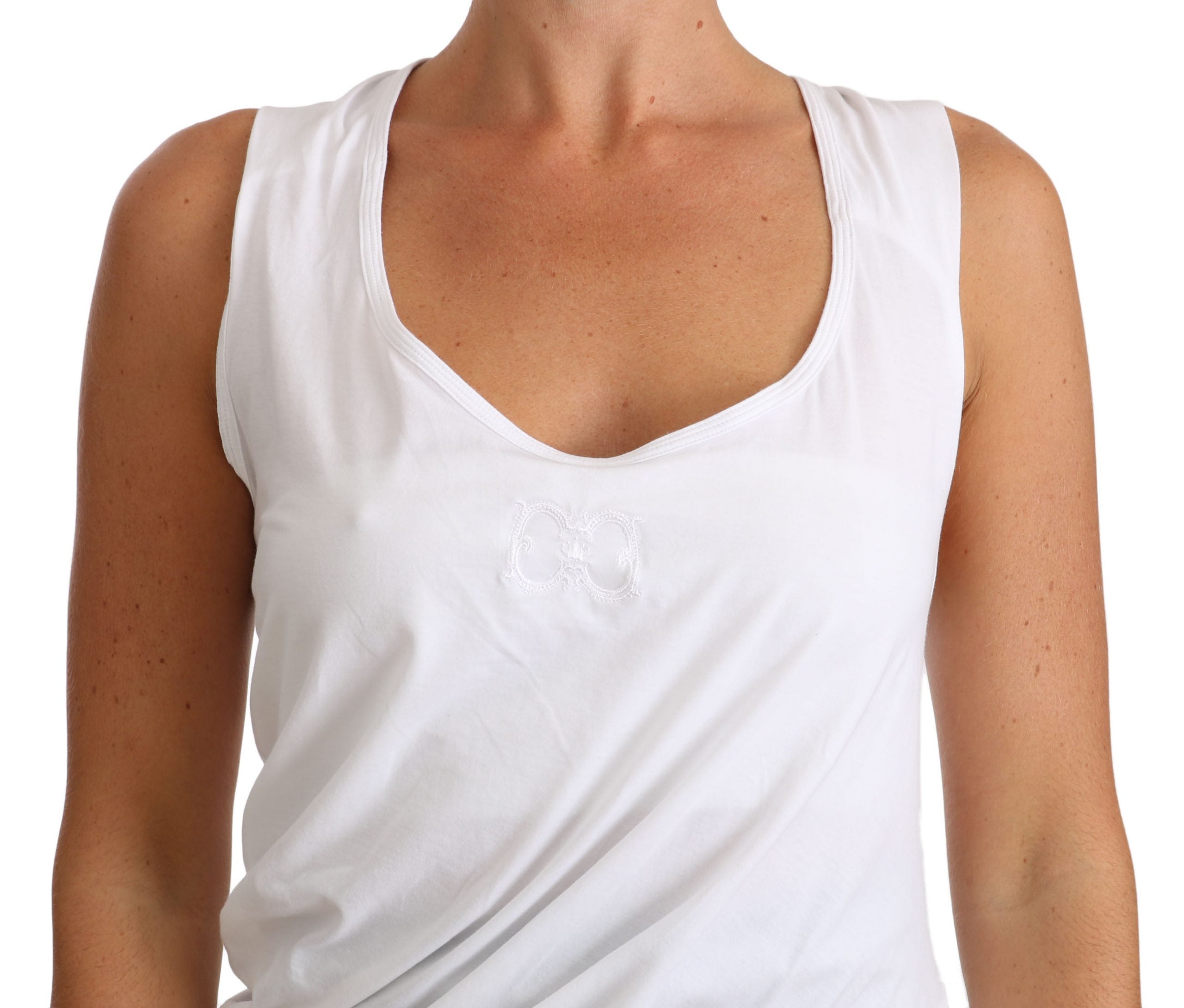 Μπλουζάκι Cavalli Elegant White Tie Back Tank Top Tee