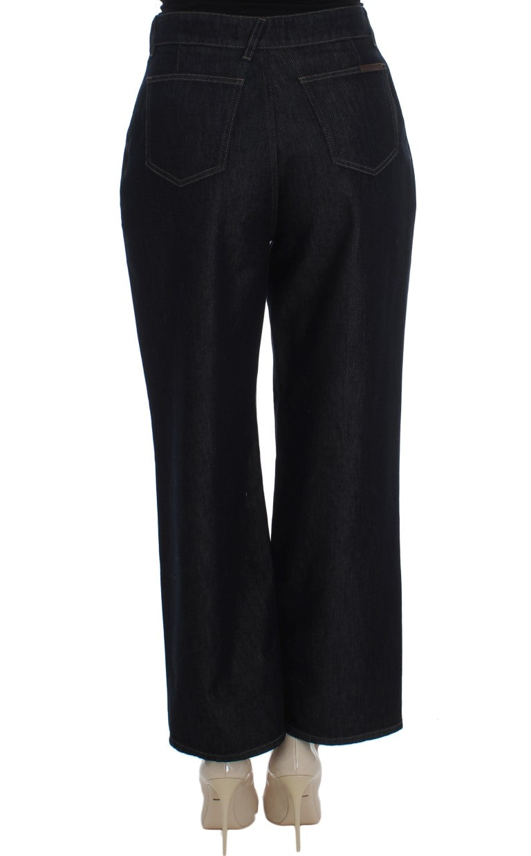 Dolce &amp; Gabbana Chic High Waist Flare Jeans σε σκούρο μπλε χρώμα