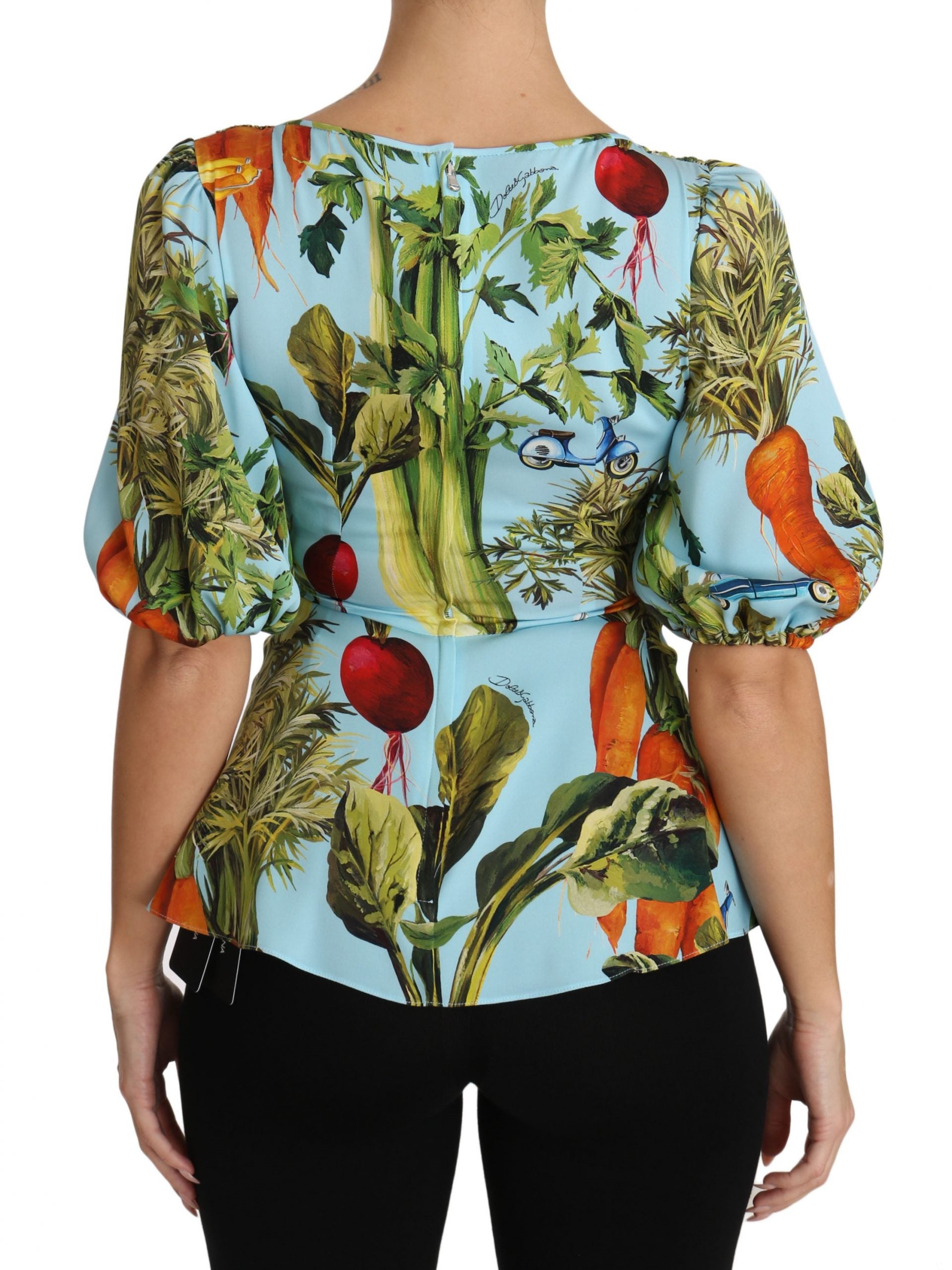 Dolce &amp; Gabbana Vegetable Print Silk Top Extravaganza