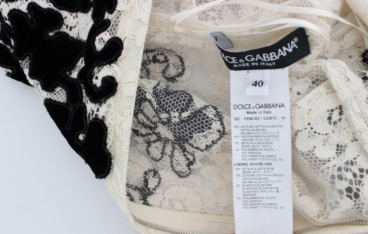 Dolce &amp; Gabbana Κομψό φλοράλ φόρεμα με δαντέλα με μανίκια