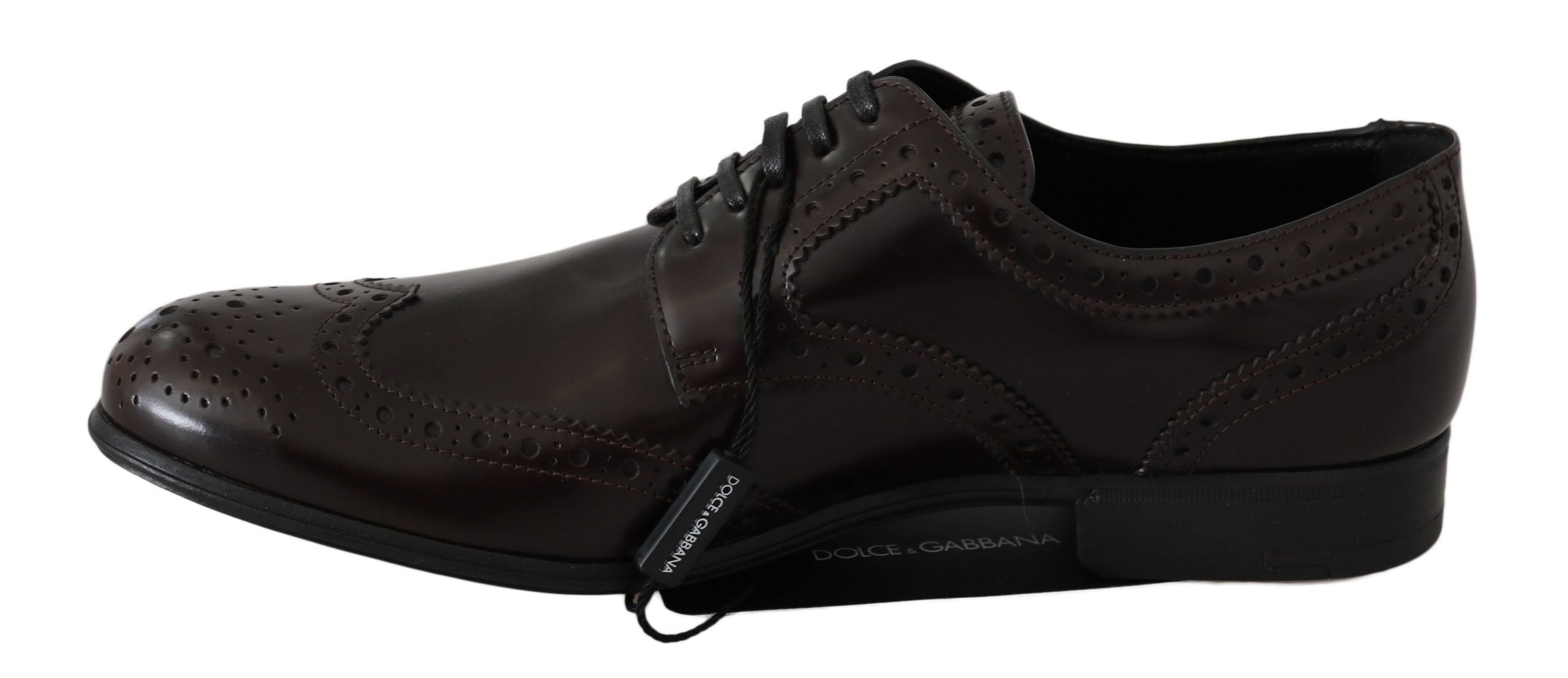 Dolce &amp; Gabbana Κομψά καφέ δερμάτινα Oxford Flats