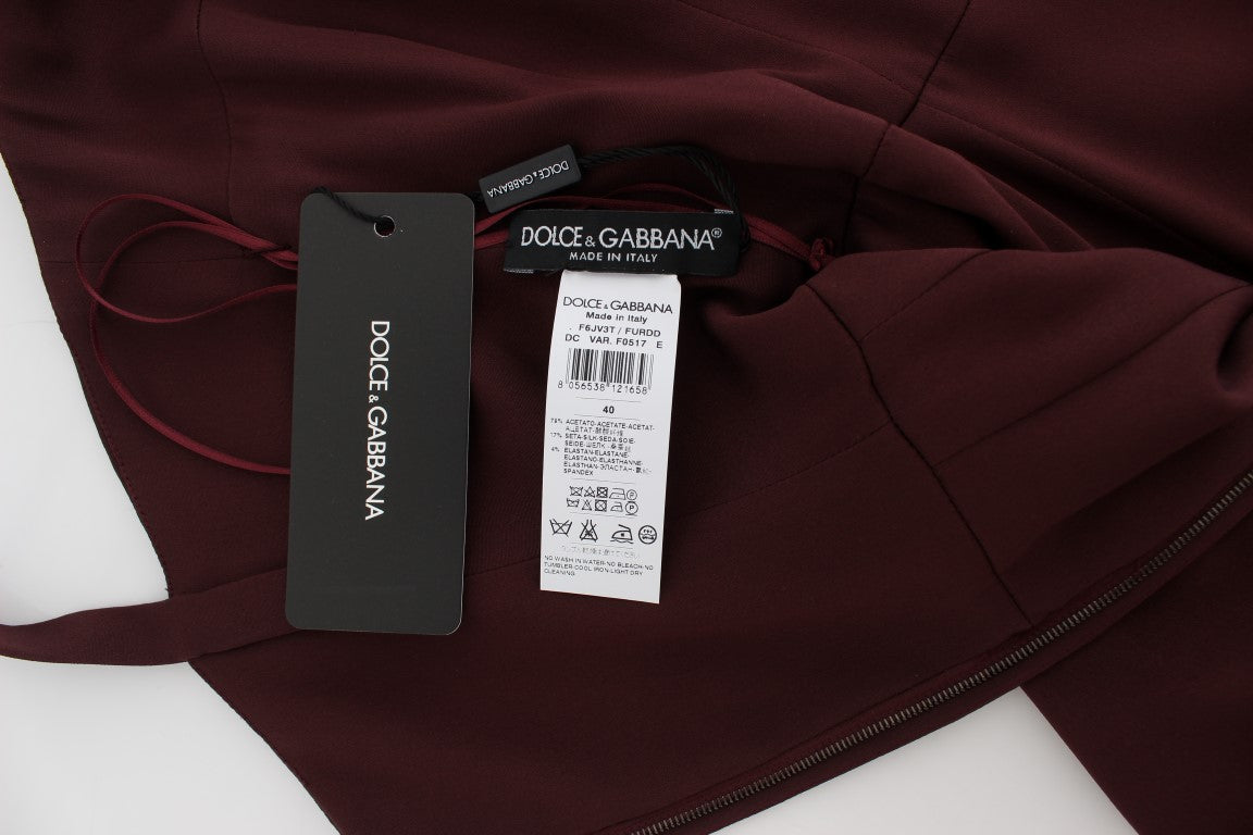 Κομψό φόρεμα με θήκη Dolce &amp; Gabbana Bordeaux