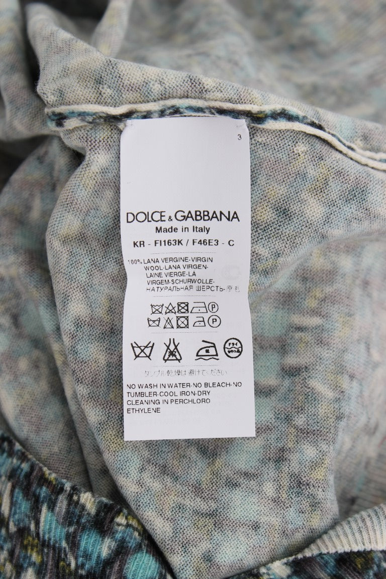 Dolce &amp; Gabbana Κομψό Μπλε μάλλινο γιλέκο πουλόβερ