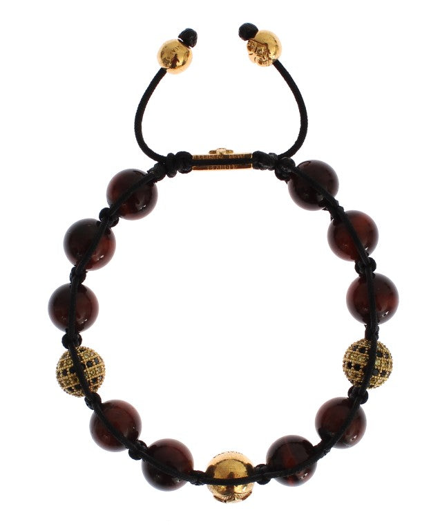 Βραχιόλι Nialaya Radiant Red Tiger Eye &amp; CZ Gold Bracelet