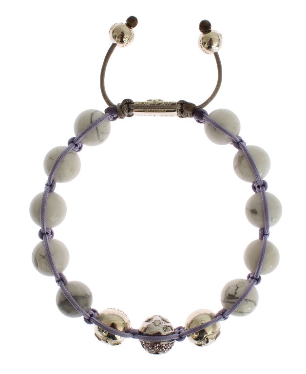 Μπρασελέ Nialaya Elegant Silver Purple CZ &amp; Howlite