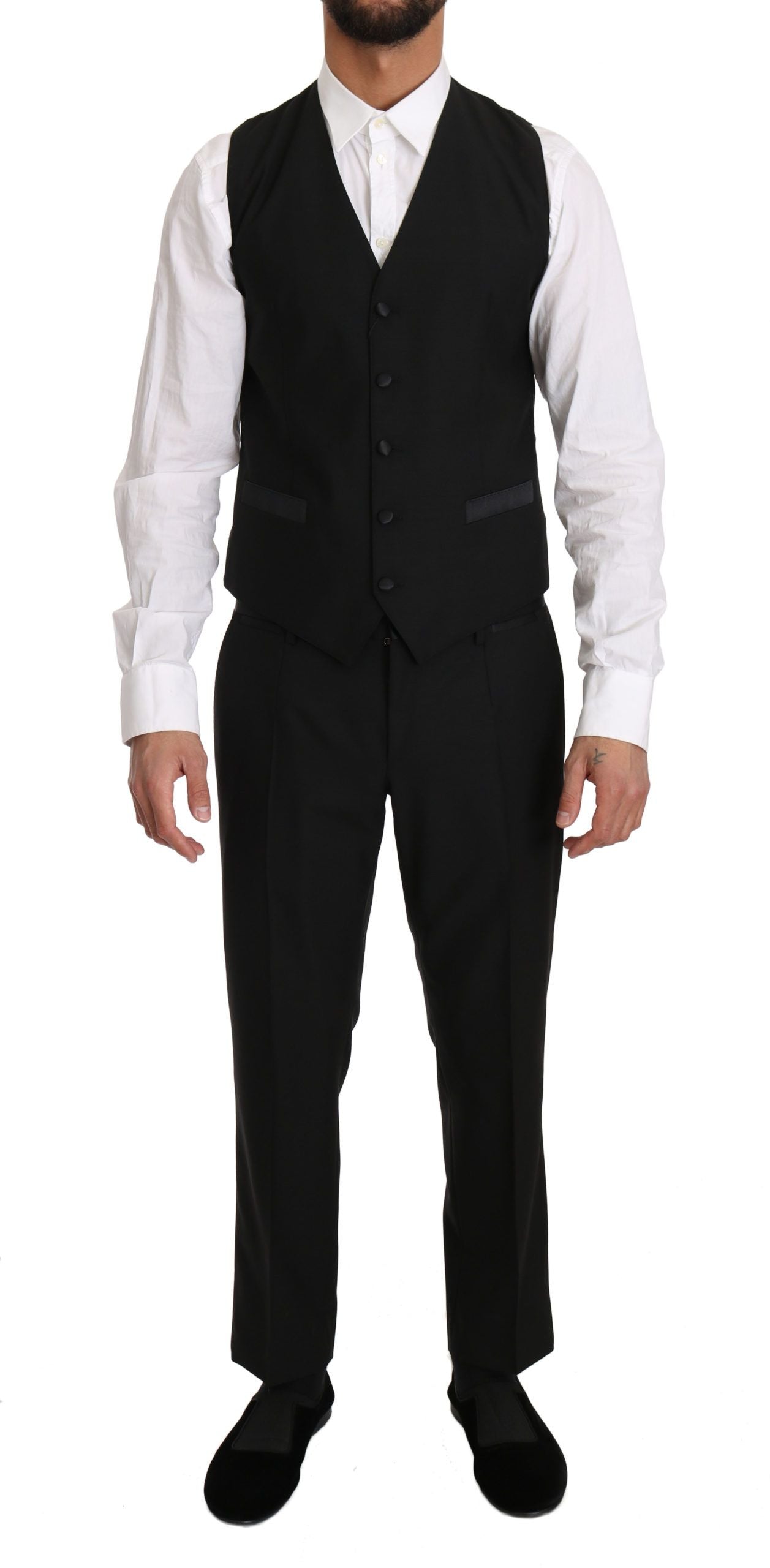 Επίσημο γιλέκο Dolce &amp; Gabbana Sleek Black Slim Fit