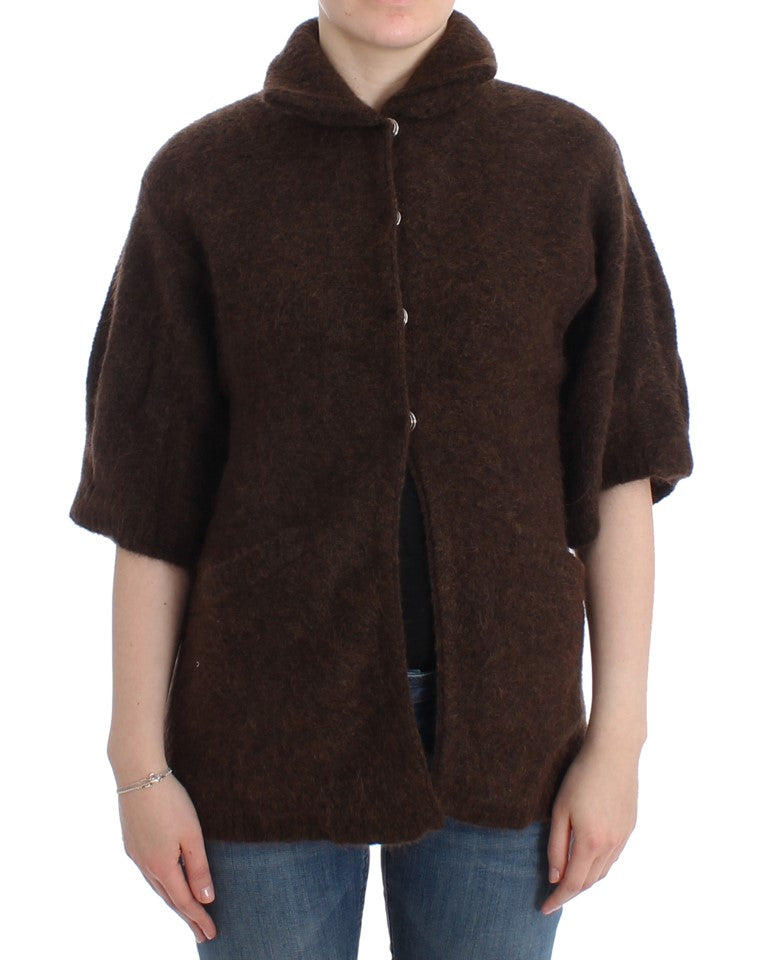 Cavalli Elegant Short Sleeved Brown Cardigan