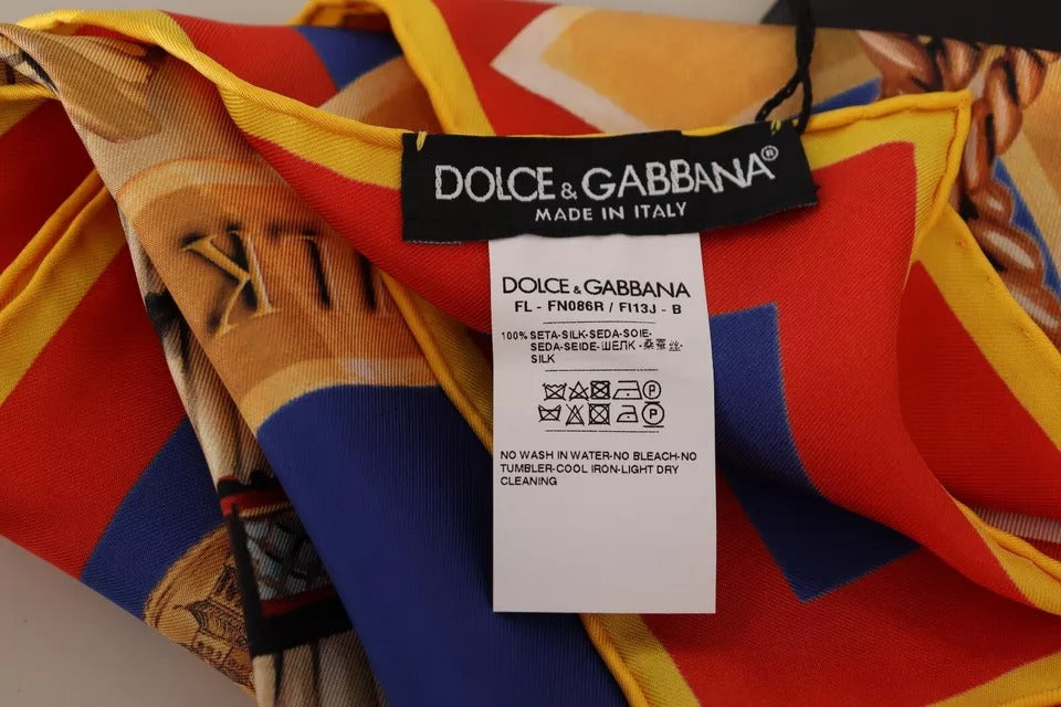 Φουλάρι Dolce &amp; Gabbana Πολύχρωμο Ιταλίας Κίνας Μεταξωτό Σάλι Περιτυλίγματος