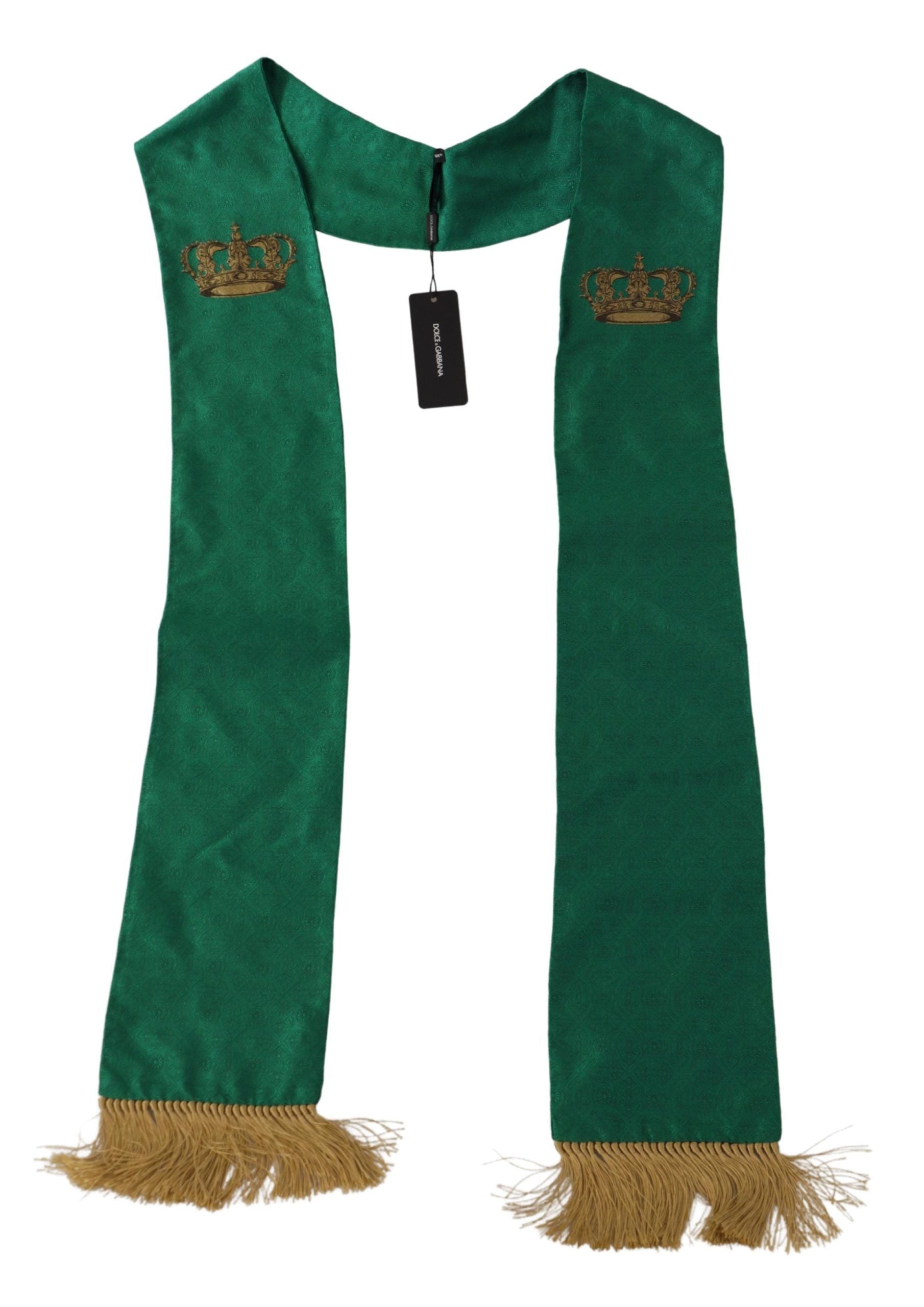 Dolce & Gabbana Elegant Green Silk Blend Men's Scarf