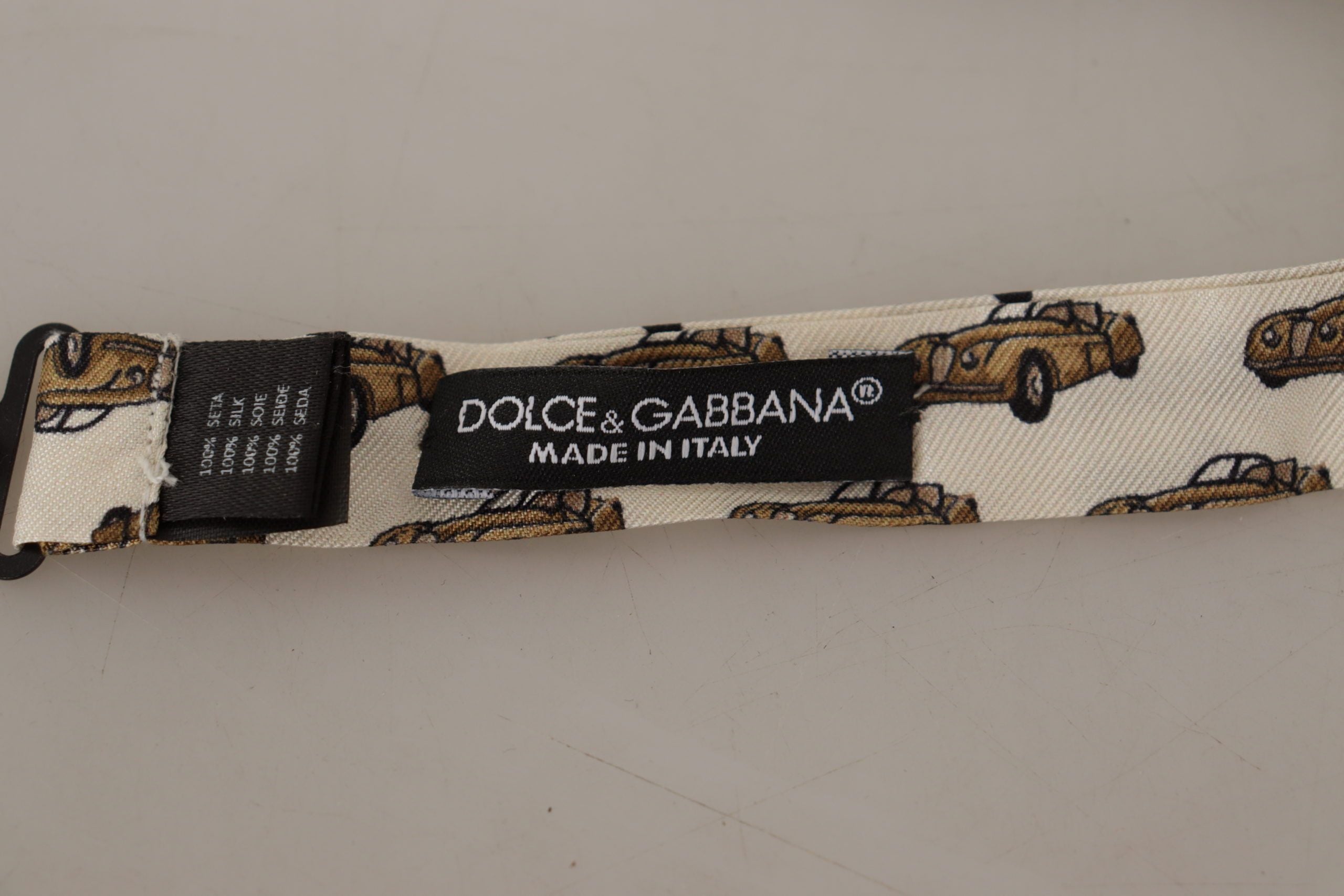 Dolce &amp; Gabbana Elegant Car Print Μεταξωτό παπιγιόν