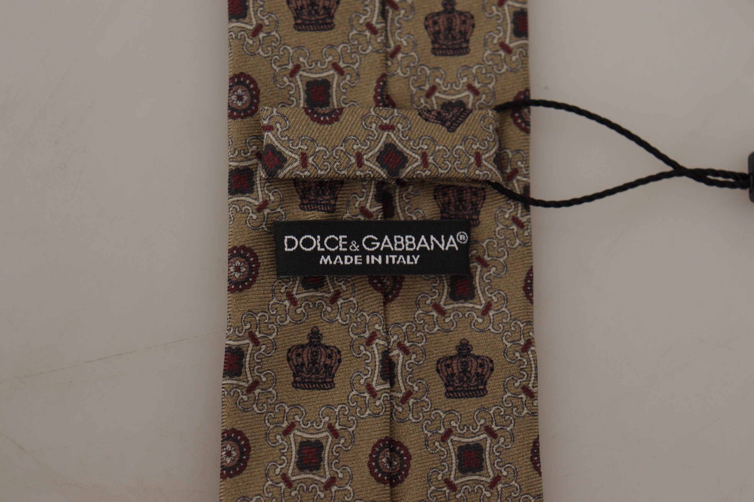 Κομψή μεταξωτή μπεζ γραβάτα Dolce &amp; Gabbana