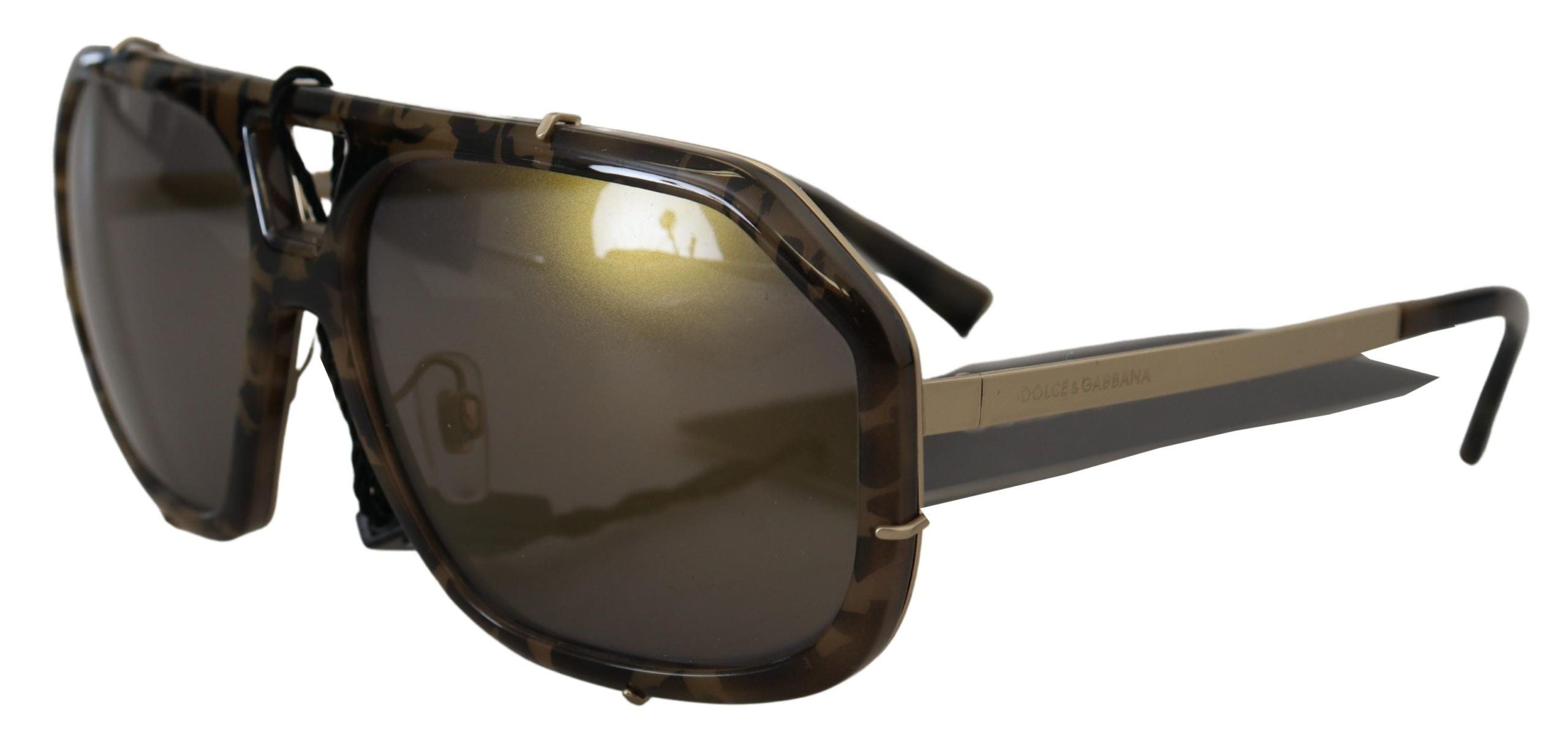 Dolce &amp; Gabbana Chic Aviator Mirrored καφέ γυαλιά ηλίου